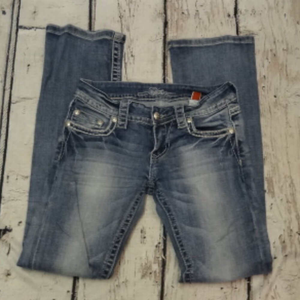 Stetson Women's Hollywood Bootcut Blue Jeans w/Decorative Pockets